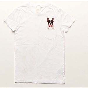 H and M Woman’s White French Bulldog Shirt